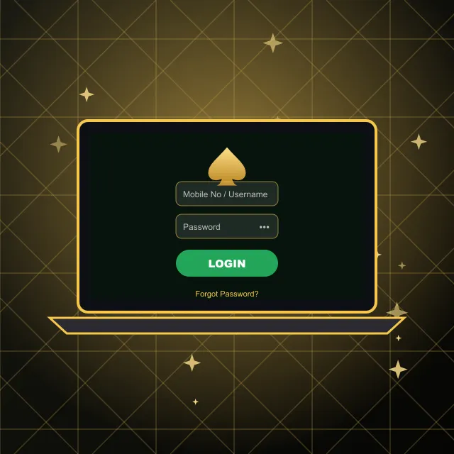 Laptop with the Spade69 casino login form