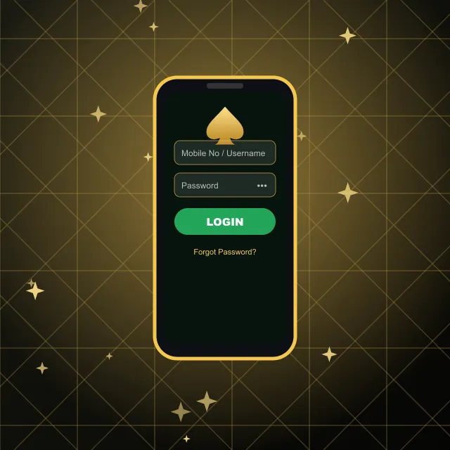 Phone showing the Spade69 login form with a green LOGIN button